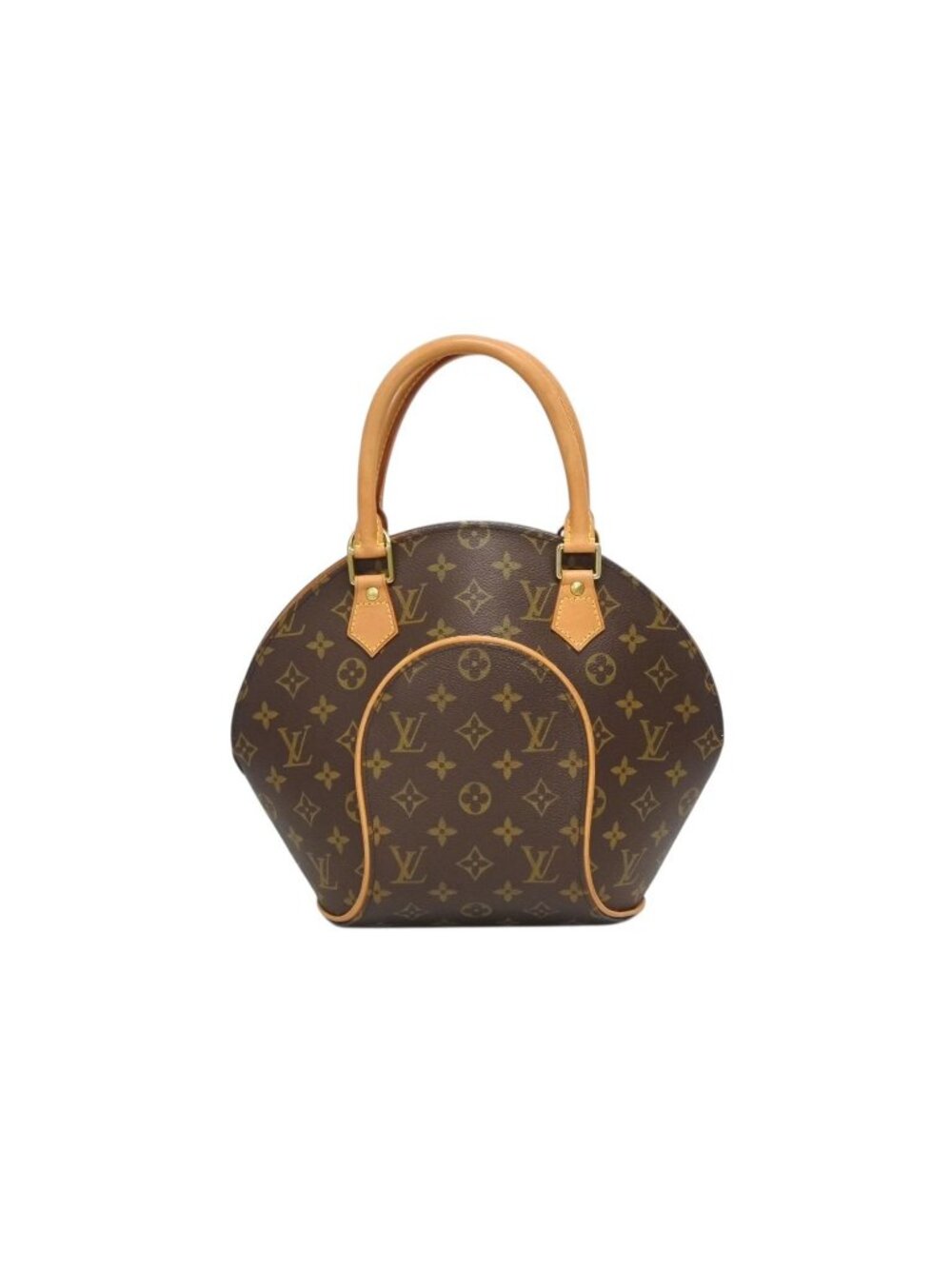 Louis Vuitton Ellipse PM Handbag Monogram Vachetta Leather Brown Gold